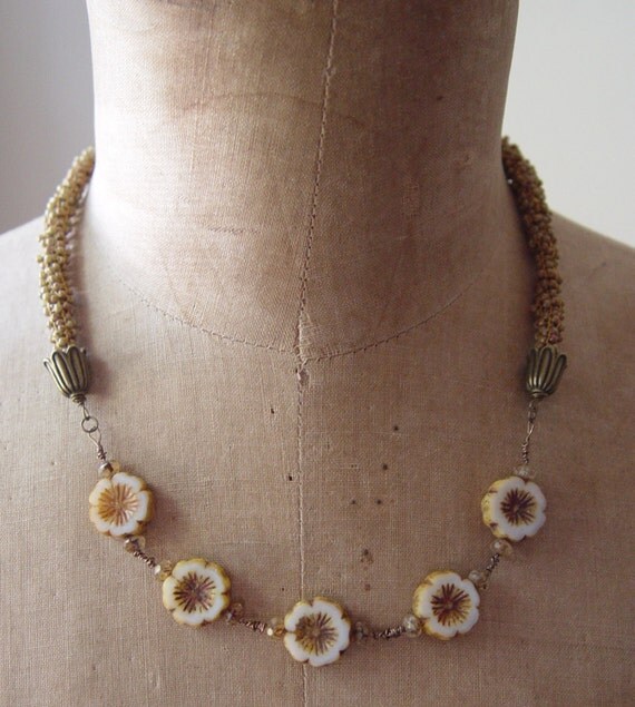 Items similar to Brighten Your Day Yellow Pansy Beaded Kumihimo