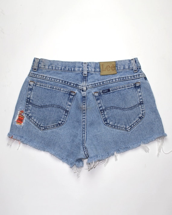 Lee Cutoff Jean Shorts with patch // Handmade //Summer fun