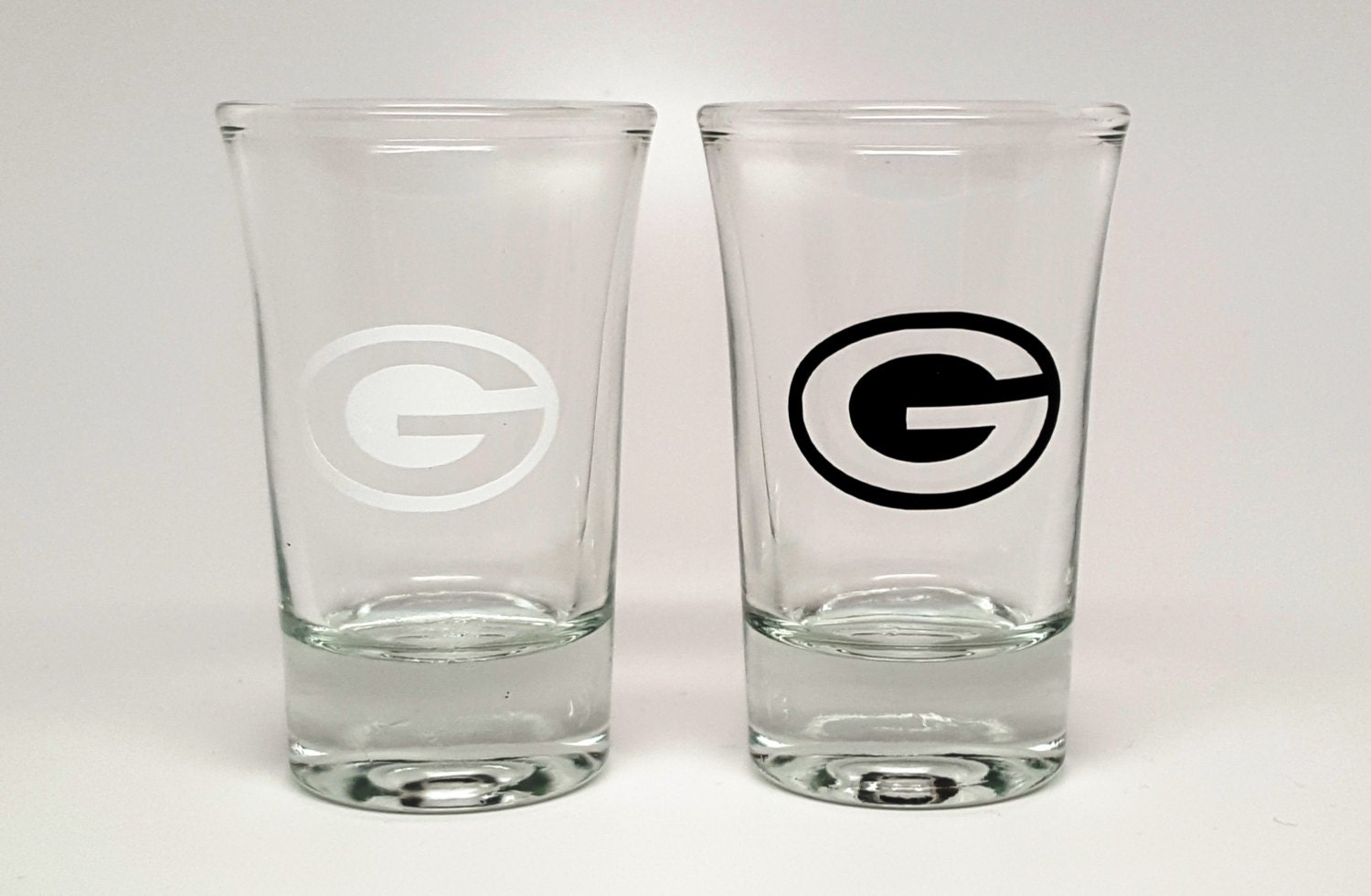 Set of 2 NFL Football Team Shot Glasses Green Bay Packers