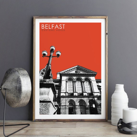 Belfast City Prints Travel Poster Customs House