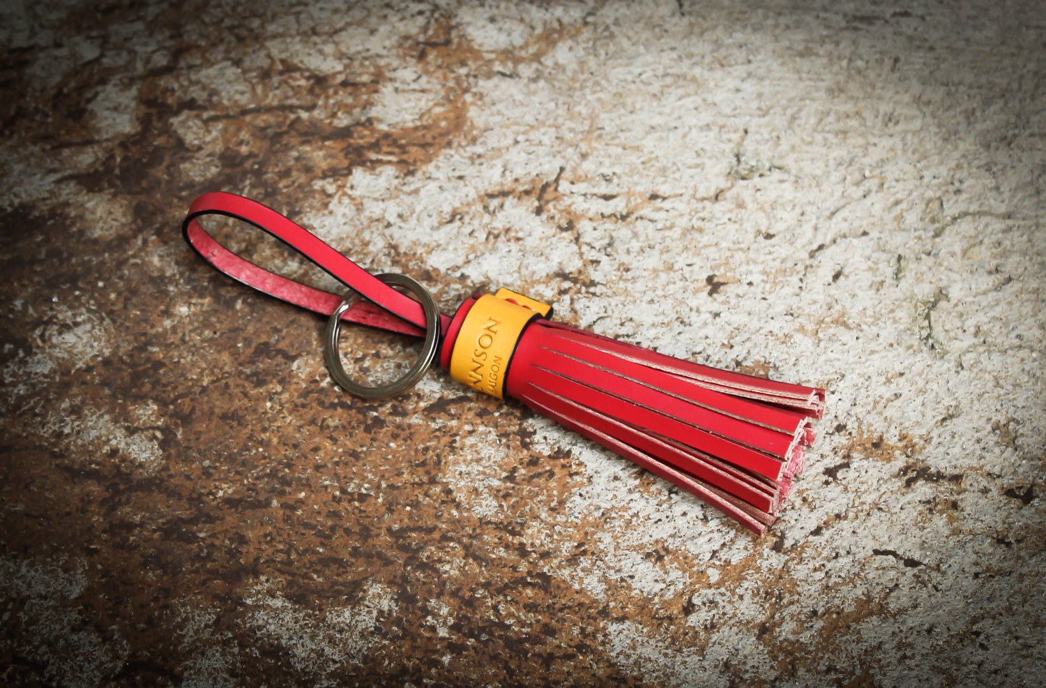 Customized Handmade leather tassel leather key chain