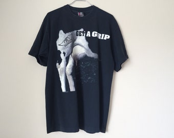 Vintage 90s Aerosmith Get a Grip Black Concert Tour T Shirt