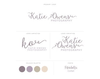 Branding Package - Photography Logo and Watermark - Handwritten Calligraphy Script - Logo Design - Watermark - Premade Marketing Kit - BPL16
