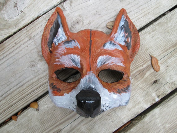 Dingo Animal spirit mask hand painted Australian by HawkEyeMasks