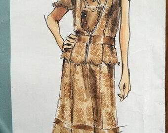 2877 Vogue Pattern 2877 Donna Karan DKNY Lace Top and Skirt 2877, Donna Karan DKNY sizes 12 14 16