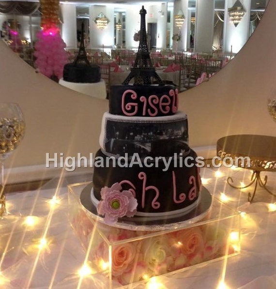 Clear Acrylic Cake Stand Box with Option Lid by HighlandAcrylics