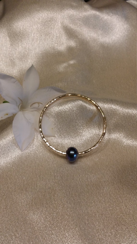 Newborn baby bracelet 14 karat gold filled heavy bangle with