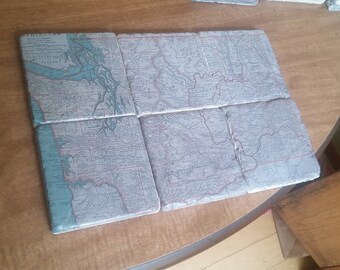 Custom Map Coaster Set State Map Coasters Personalized Coasters Custom Wedding Gift Custom Coasters Custom Map coasters Stone Coasters
