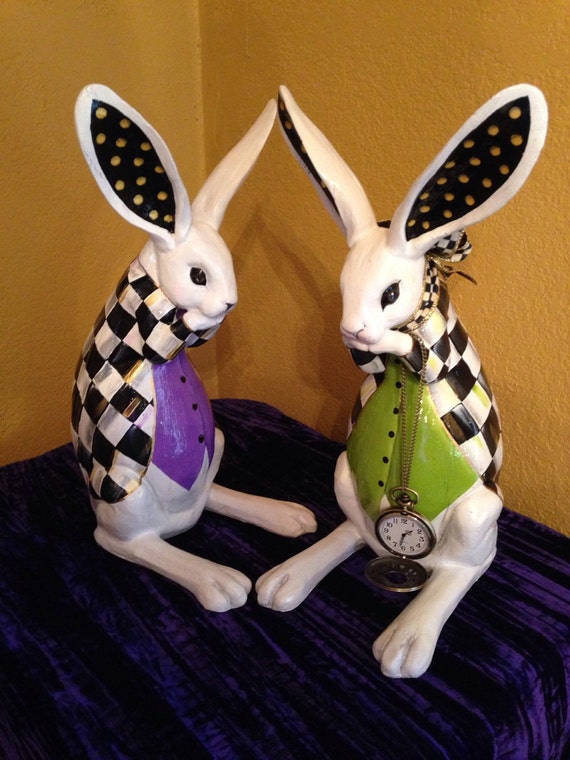 black and white rabbit figurine