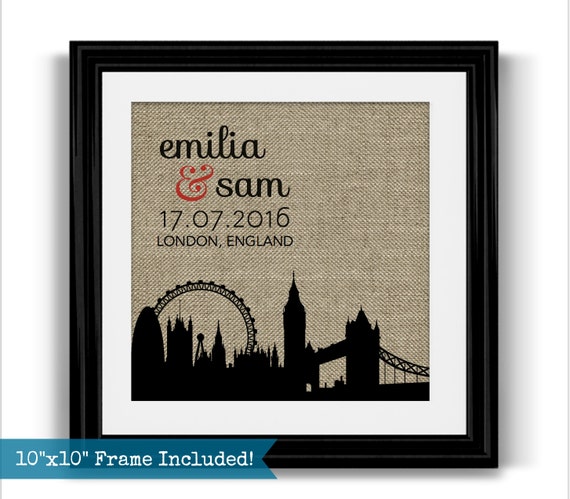London Skyline Wedding Gift London Wedding Personalized Gift ...