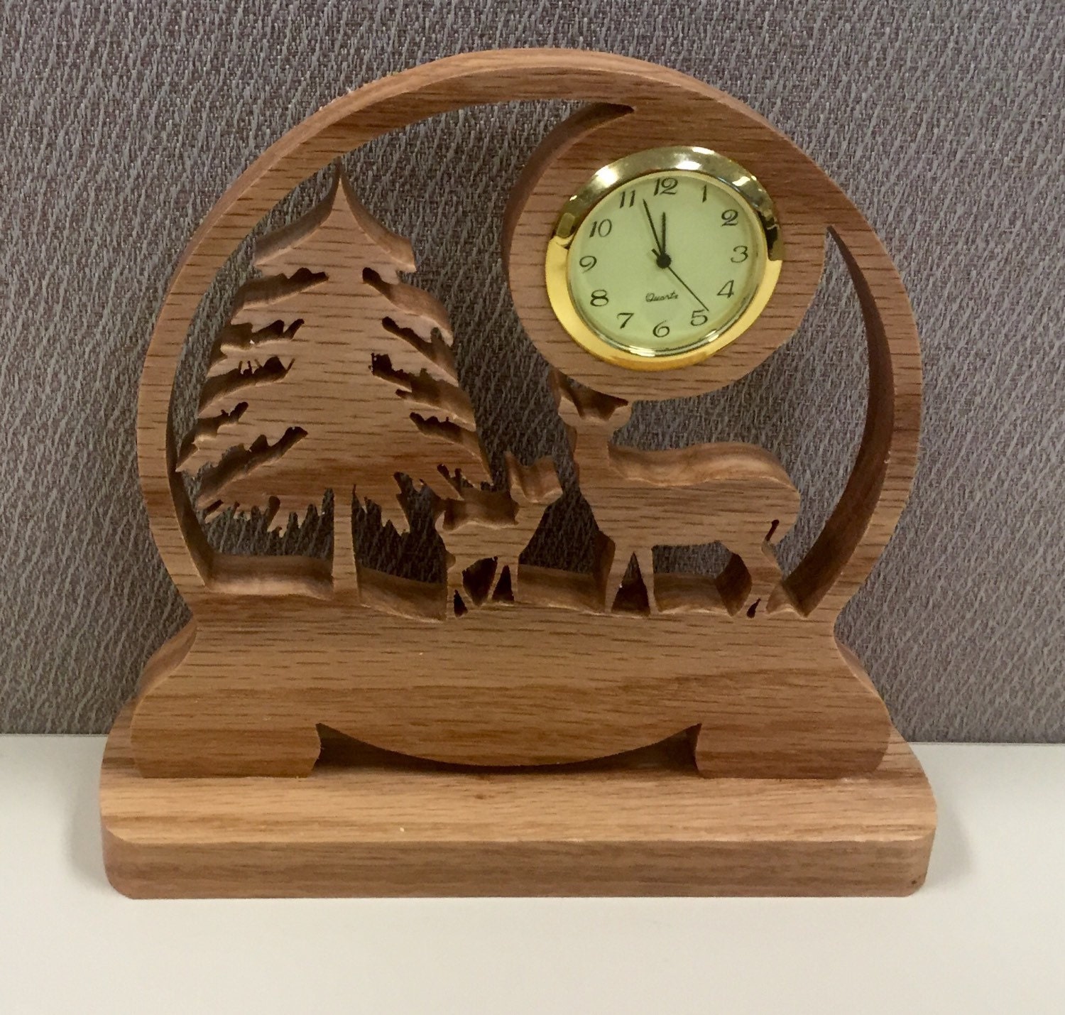 Handcrafted Deer Clock by on Etsy