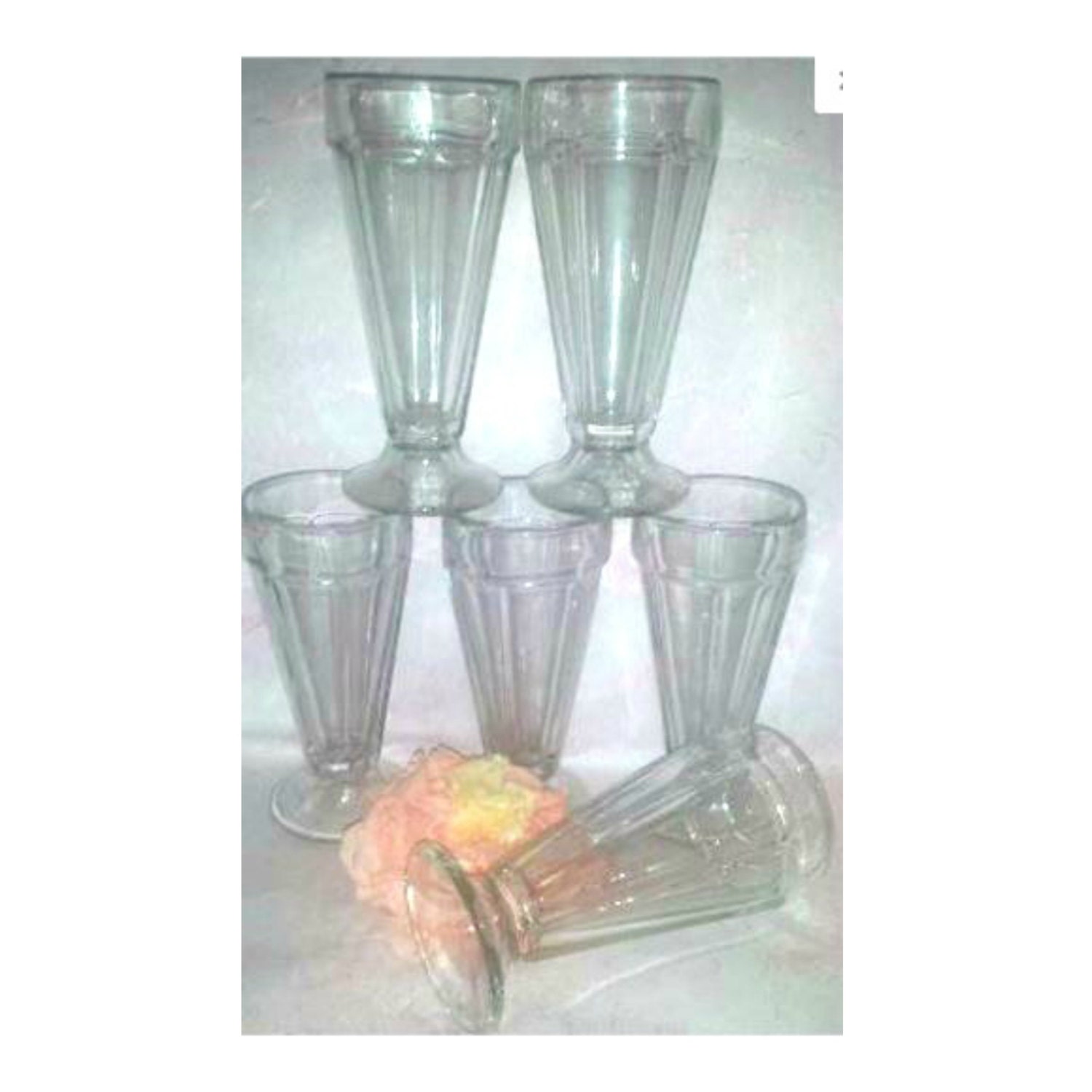 Vintage Pressed Soda Fountain Glasses Ice Cream Float Glass