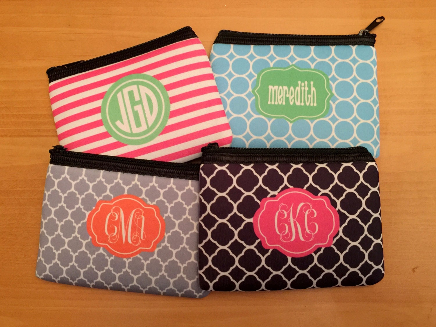 Personalized Bag Monogrammed Coin Purse Monogram Coin