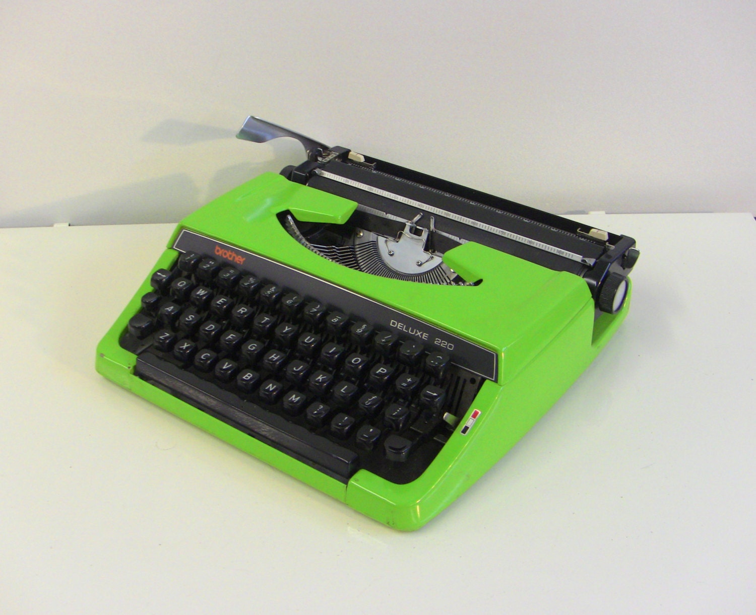 green typewriter keyboard
