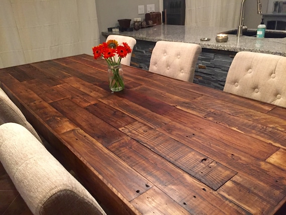 custom reclaimed wood farm dining table walnut farmhouse