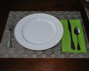 Green Cloth Napkins - 8 Bright Green Cloth Napkins Free US Shipping