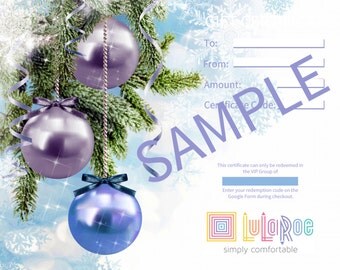 Holiday Gift Certificates - Tempalte for Consultants - Purple Ornaments (Digital) (See details in description)