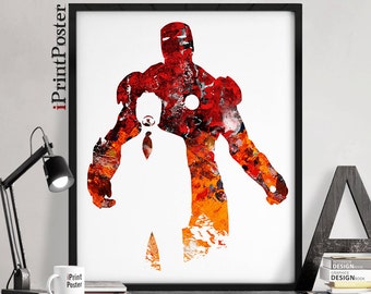 Iron Man print, Avengers print, Superhero poster, Marvel print, Marvel abstract print, Wall art, Gift for him, Home Decor, iPrintPoster.
