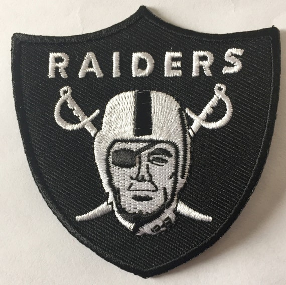 Oakland Raiders 3 x 2.5 inch iron on or sew on patch