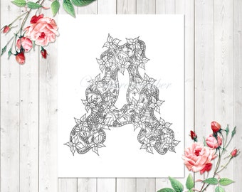 Alphabet coloring | Etsy
