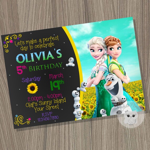 Frozen Fever Invitation Frozen Birthday Invitation Frozen