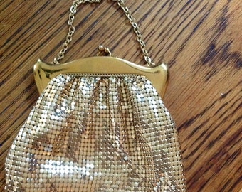 Whiting and Davis Gold Mesh Handbag