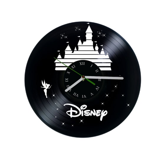 Walt Disney Castle vinyl wall clock Tinkerbell by puffpuffdesign