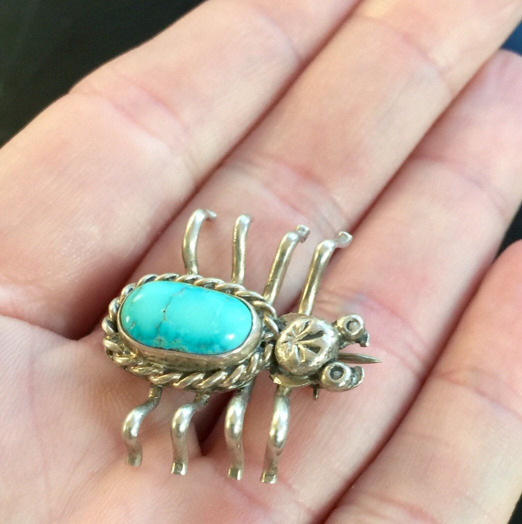 Navajo Sterling Silver Turquoise Pin Pins Brooches