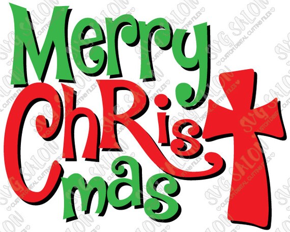 SVG Merry Christ Mas Christmas Word Art Ornament Glass by ...