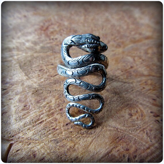 Snake ring Witchy Occult Wiccan Pagan Goddess by silvergypsymoon