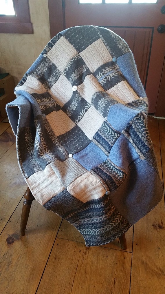 Wool throw blanket crafted from recycled sweaters