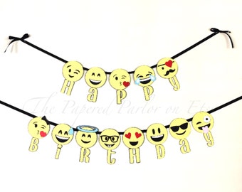 Emoji birthday banner | Etsy
