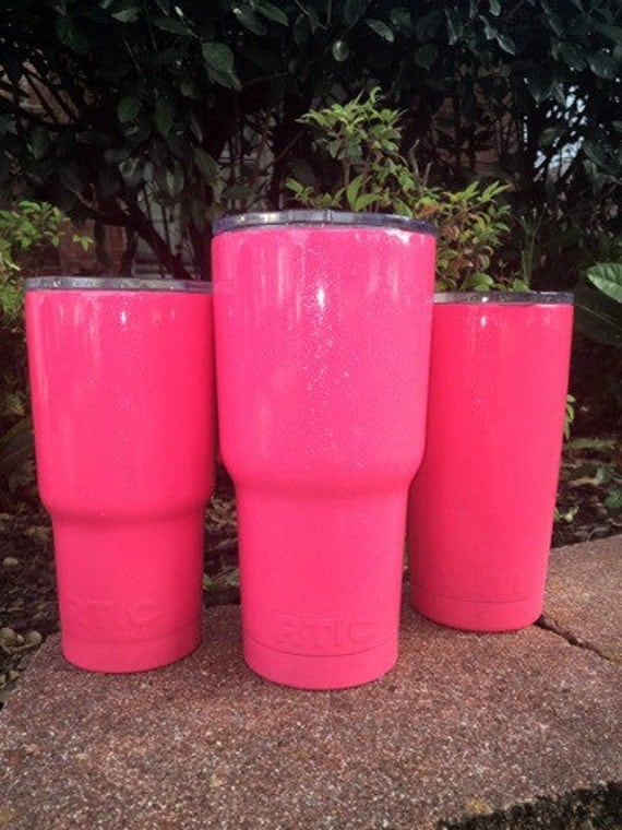 Yeti Rambler/RTIC cup Hot Pink 20/30 oz by TheCraftyLemonTree