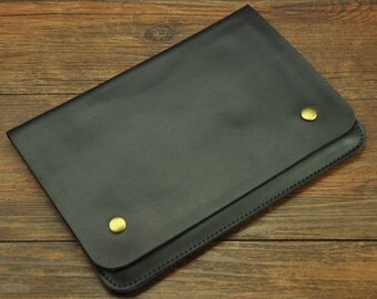Black Leather Macbook Air 13 inch Case New Macbook Pro 13 Sleeve Leather Laptop Case Padded Handmade Macbook Cover