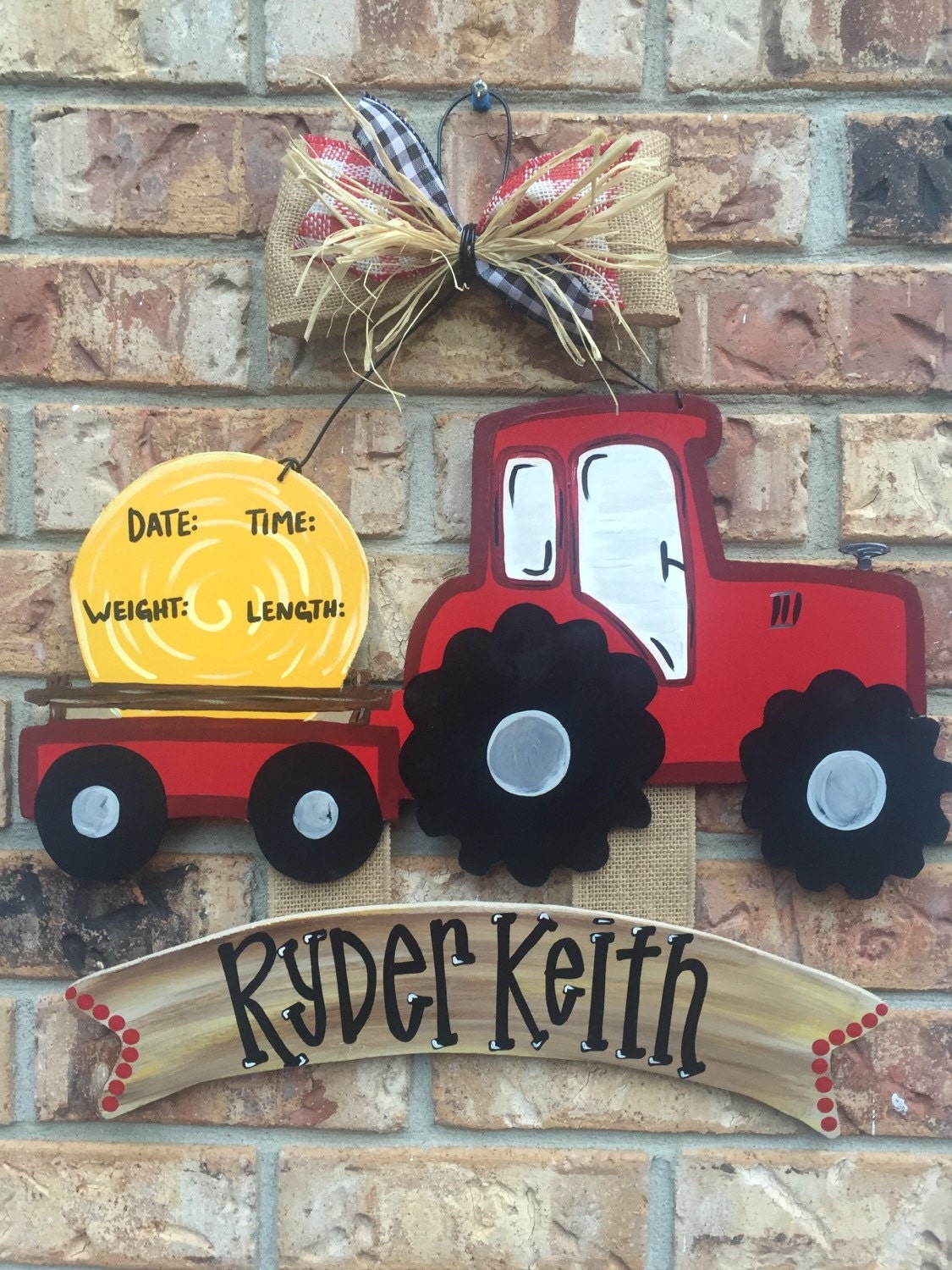 Tractor baby announcement