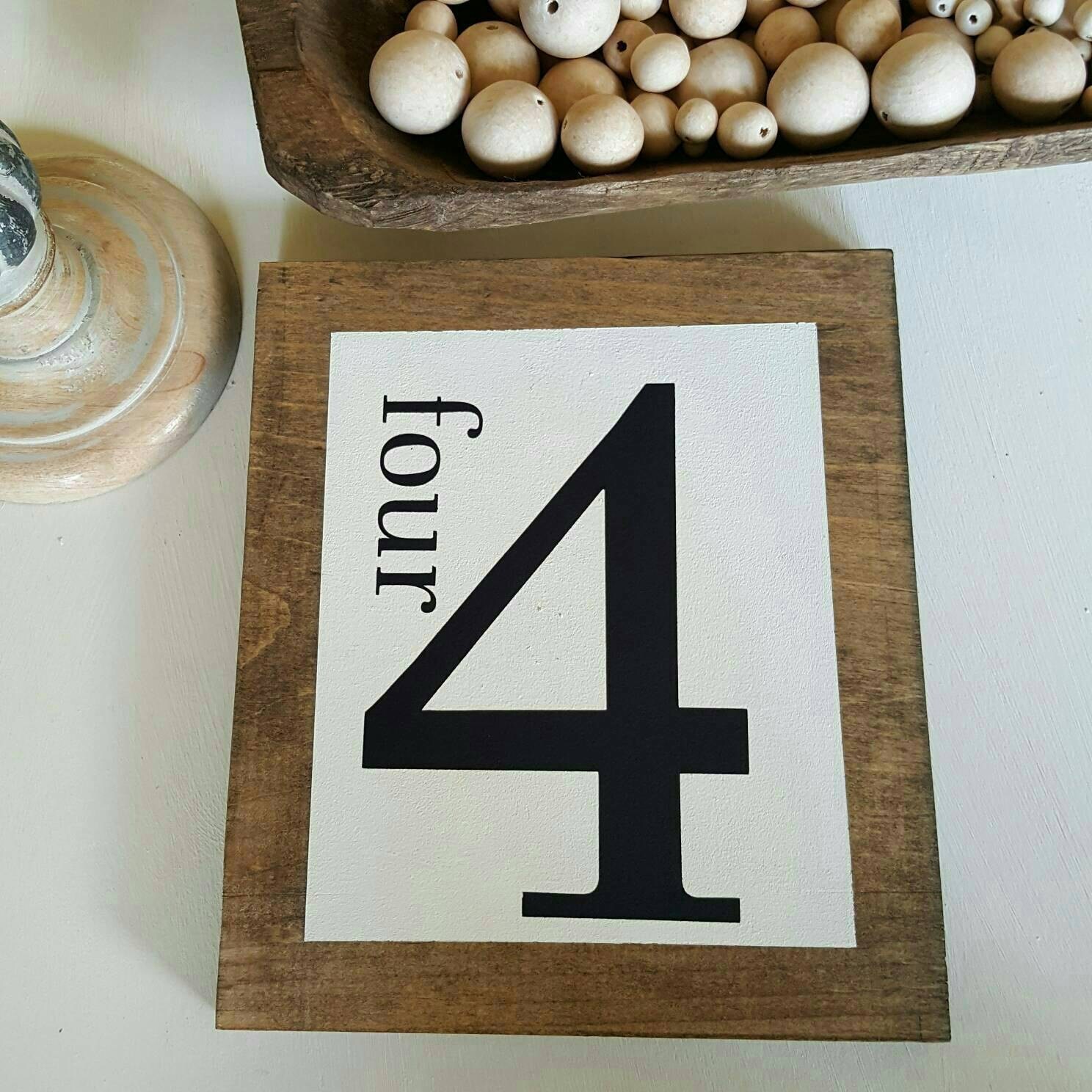Number 4 wall art number arttypography art by Neutralbydesign
