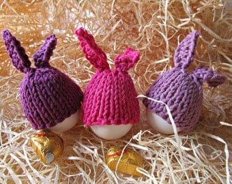 Easter bunny egg Knit egg cosy Rabbit egg cosy Egg warmer Easter decor Knit easter egg cosy Easter deco kitchen Easter egg hat Egg bunny