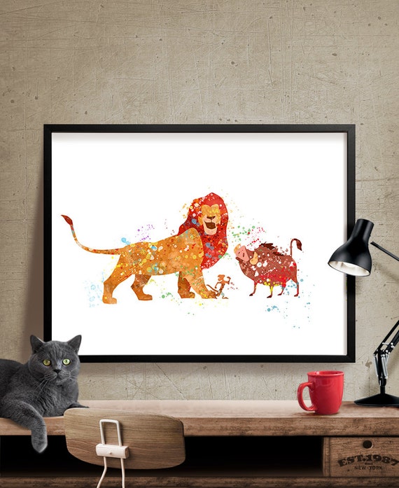 Disney Lion King Watercolor Poster Lion King Print Lion King