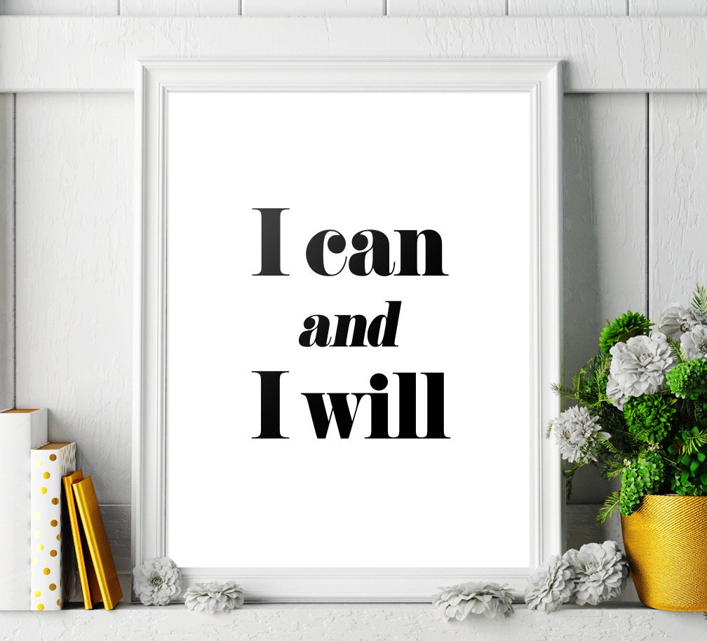 Wall Decor Printable I can and I will