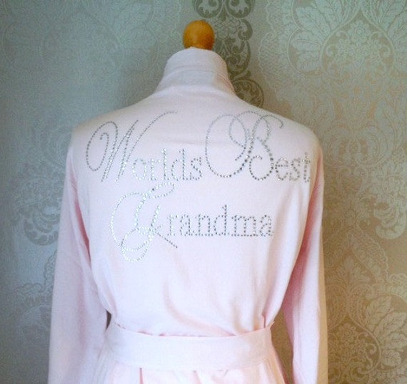 Personalised Worlds Best Grandma dressing gown Mum Robe Mum