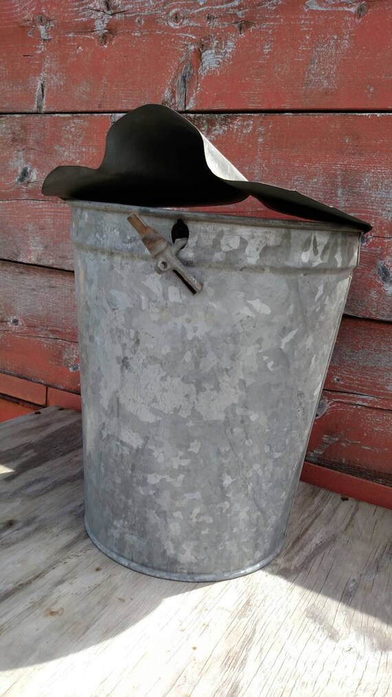 Vintage sap bucket galvanized sap bucket galvanized planter