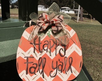 Pumpkin Door Hanger-Fall Door Hanger-Chevron Pumpkin Door Hanger-Fall Decor-Autumn Decor-Autumn Door Hangers