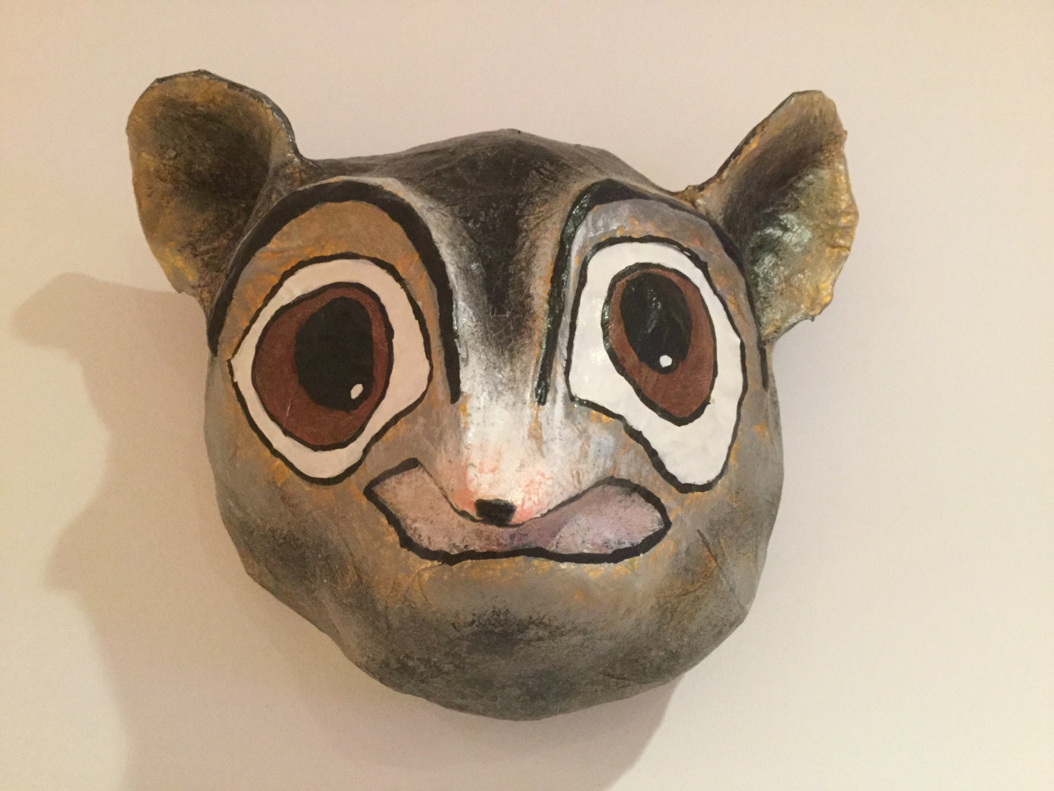 Paper mache animal head Big Eyed Creature by on Etsy