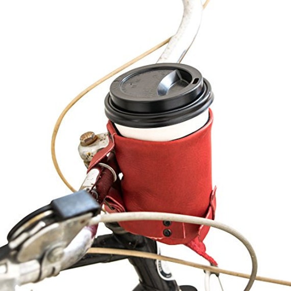Cruzy Leather Bike Cup Holder Handmade by Hide & by HideAndDrink