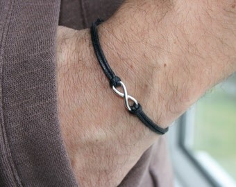Mens infinity bracelet. Gift for him. Sterling silver infinity. Friendship bracelet. Boyfriend gift. Fathers Day. Couple bracelet.