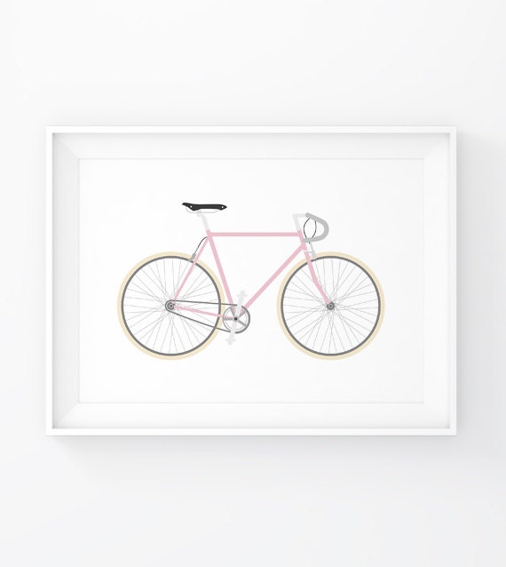 Bicycle Print Bike Decor Bike Decal Bicycle Wall Art Bike