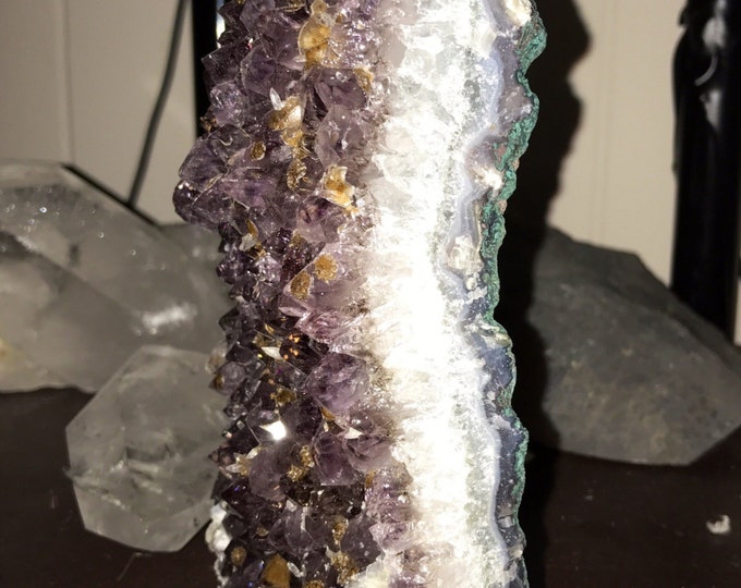 Amethyst Crystal Cluster Free Standing- From Uruguay 7 inches tall- Home Decor \ Metaphysical \ Crown Chakra \ Amethyst Crystal \ Amethyst