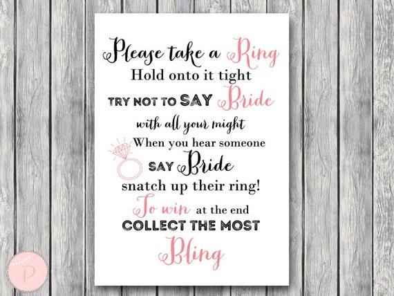 Don t Say Bride Game Don t Say A Word Game Take A