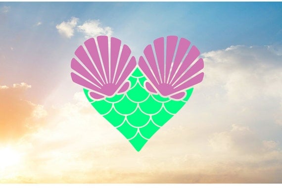 Mermaid Heart SVG file for cutting machine DIY Mermaid