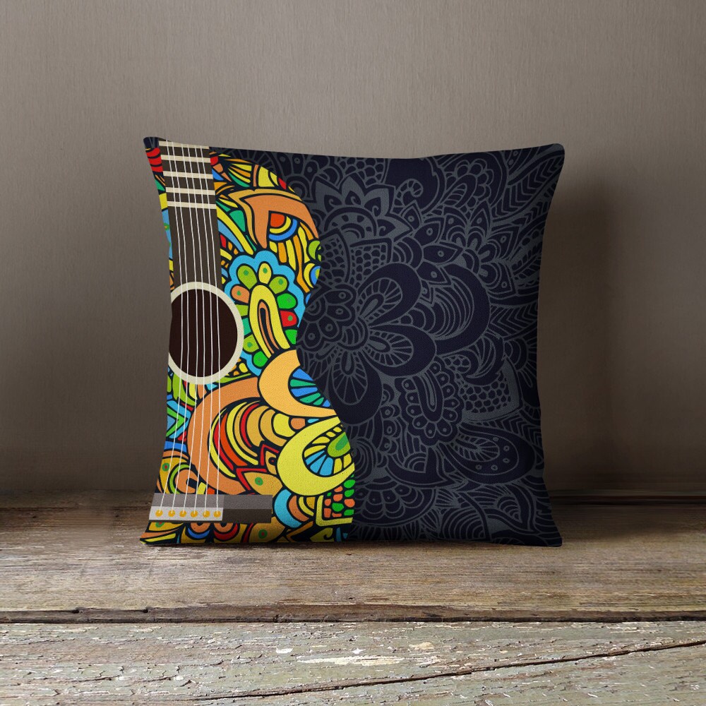 Music Pillow Guitar Pillow Music Gift Music by wfrancisdesign